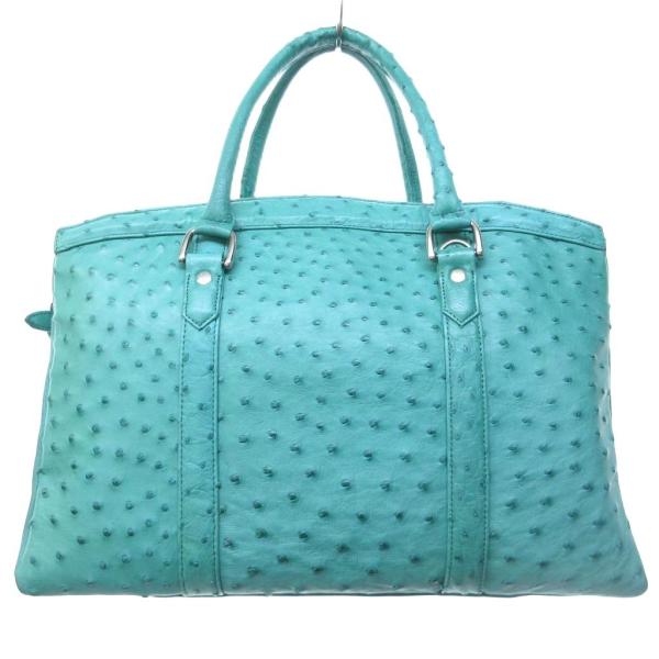 オーストリッチ トートバッグ ハンドバッグ レザー 緑 グリーン