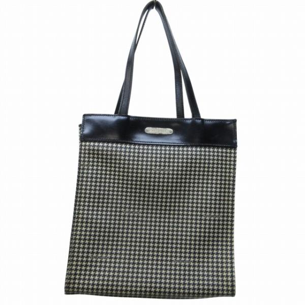 ラルフローレン RALPH LAUREN トートバッグ ハンドバッグ ロゴプレート 千鳥格子柄 レザ...