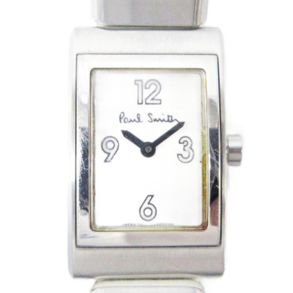 ポールスミス PAUL SMITH 腕時計 ウォッチ クォーツ レザーベルト 2針 白文字盤 シルバ...