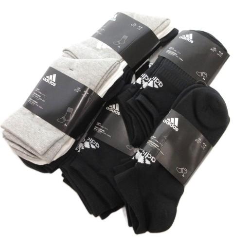 未使用品 アディダス adidas 靴下 ソックス S 黒 ブラック 白 ホワイト グレー 15本セ...