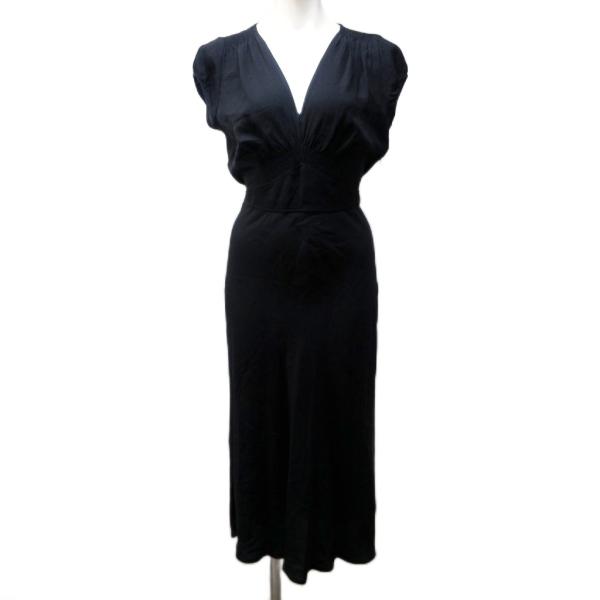 マックスマーラ MAX MARA 白タグ シルク ドレス ワンピース ギャザー リボン ベルト 半袖...