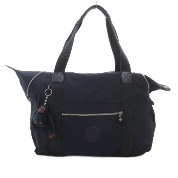 キプリング KIPLING トートバッグ ゴリラチャーム ナイロン ロゴ 紺 ネイビー /JS レデ...