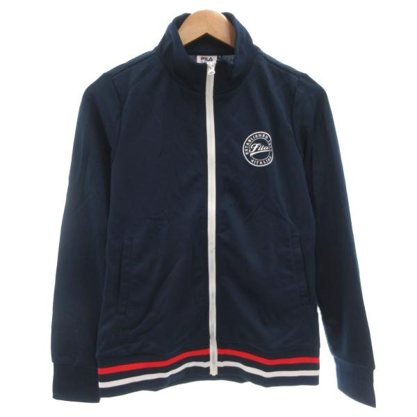未使用品 フィラ FILA タグ付き ゴルフウエア ジャケット L ジップアップ ロゴ 紺 ネイビー...