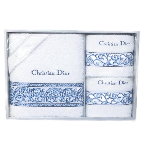 未使用品 クリスチャンディオール Christian Dior バスタオル フェイスタオル 3点セッ...