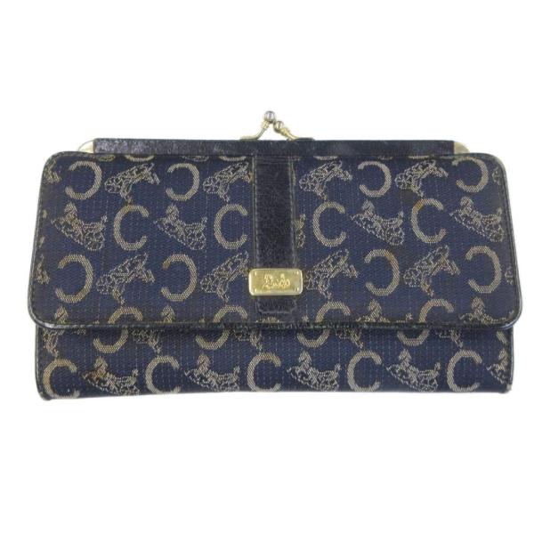 セリーヌ CELINE ヴィンテージ 長財布 ロングウォレット 二つ折り 馬車金具 総柄 ロゴ ジャ...