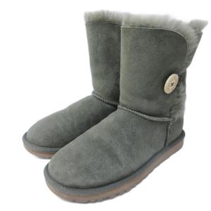 アグ オーストラリア UGG australia 5803 ベイリーボタン ムートンブーツ ショートブーツ USA6 23cm カーキ グリーン 系 レディース