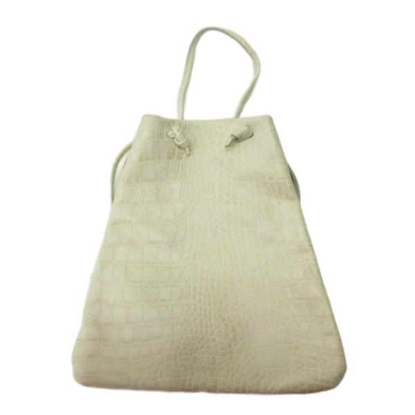 モルミルス MoRmYrUs 巾着バッグ ショルダー レザー 白 ホワイト 0118 IBO87 レ...