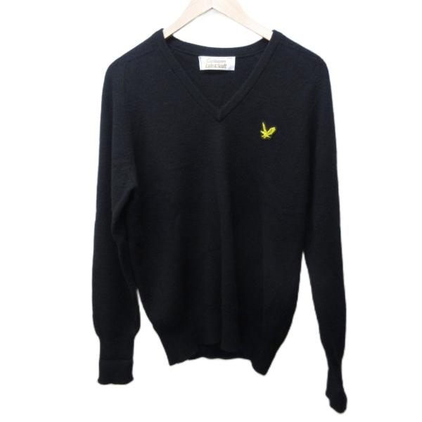ライル&amp;スコット LYLE&amp;SCOTT カシミヤ セーター ニット Vネック スコットランド製 黒 ...