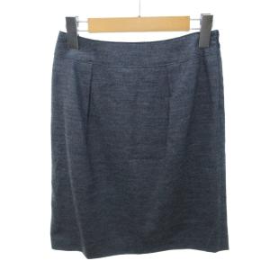 アナイ ANAYI 美品 タイトスカート ウール タック ひざ丈 グレー 36 /HW レディース