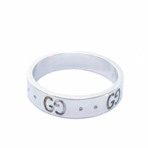 グッチ GUCCI アイコンリング 指輪 GGロゴ K18WG 9号 3.4g /HW ■WY レディース