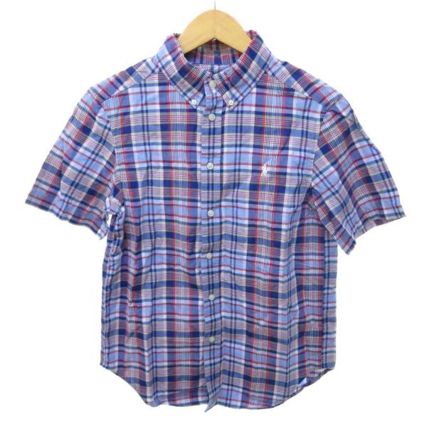 ラルフローレン RALPH LAUREN ボタンダウンシャツ  チェック 半袖 マルチカラー M キ...