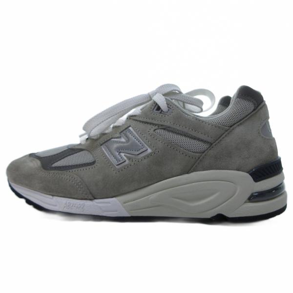 ニューバランス NEW BALANCE 美品 スニーカー 990V2 M990GY2 メッシュ スエ...