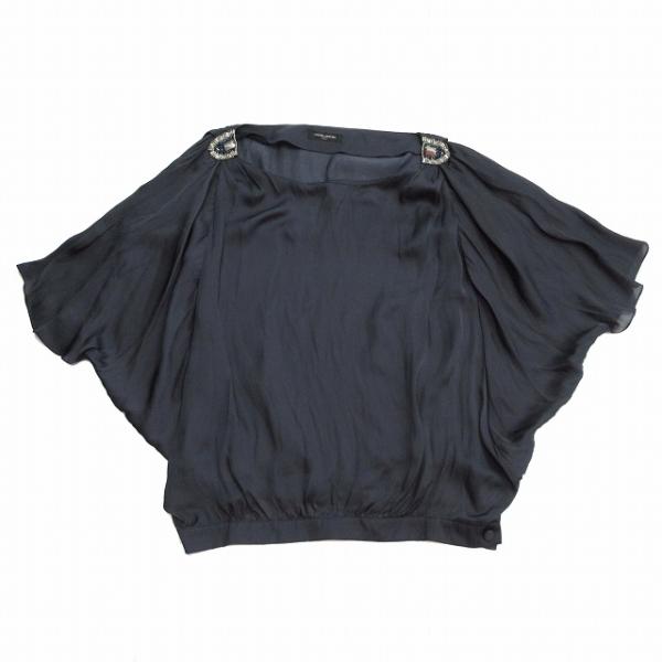 ユナイテッドアローズ UNITED ARROWS マットサテン ビジュー 装飾 ブラウス カットソー...