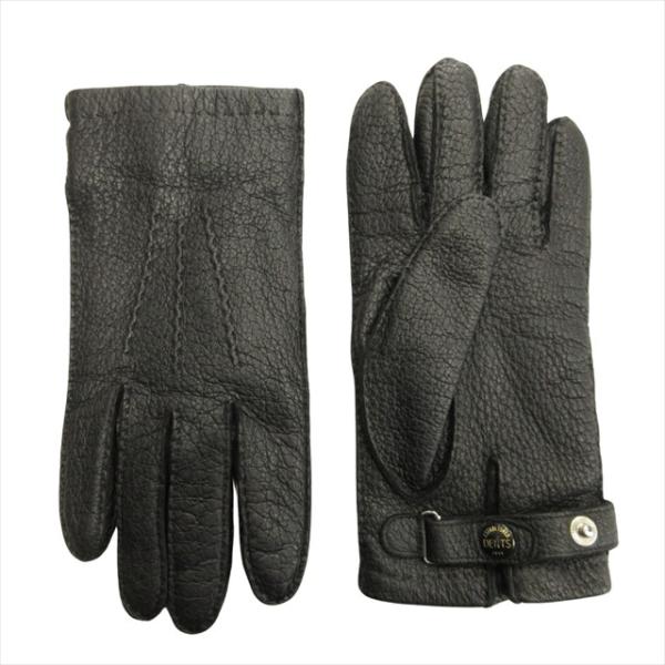 美品 デンツ DENTS ペッカリー グローブ レザー 手袋 カシミヤライニング ストラップ ベルト...