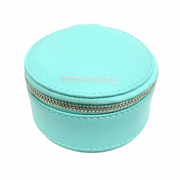 美品 ティファニー TIFFANY &amp; CO. ロゴ レザー ジュエリー ケース アクセサリー ボッ...