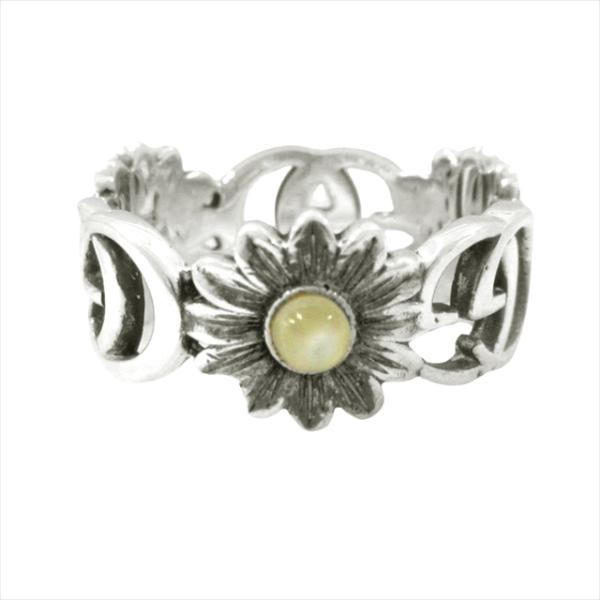 新品仕上げ済 新同 極美品 グッチ マザーオブパール ダブルG フラワー リング 指輪 シルバー S...