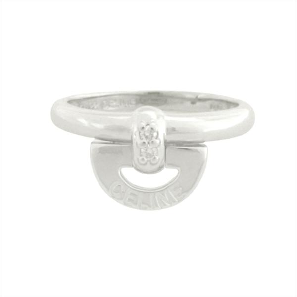 新品仕上げ済 新同 極美品 セリーヌ CELINE PT900 2P ダイヤモンド プラチナ リング...