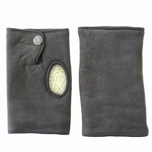 メローラ merola ムートン レザー グローブ 手袋 フィンガーレス グレー サイズ8 グレー ...