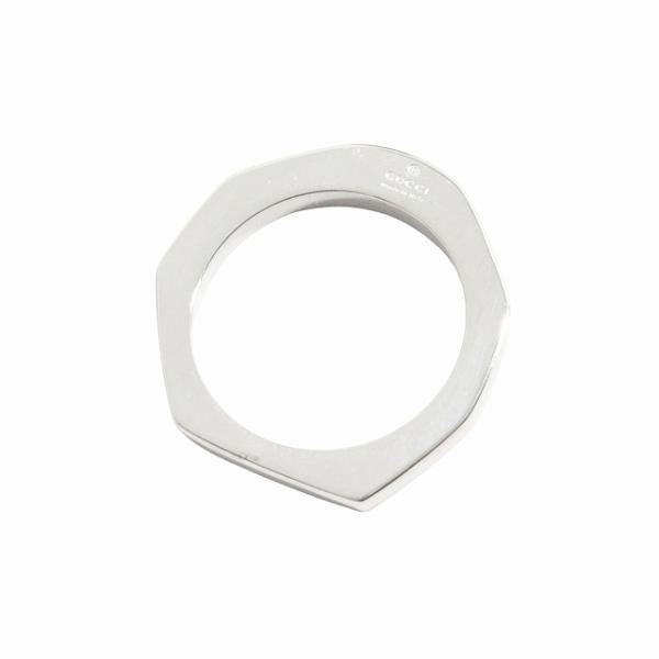 新品仕上げ済 新同 極美品 グッチ GUCCI アシンメトリー ナットモチーフ ヘキサゴン リング ...