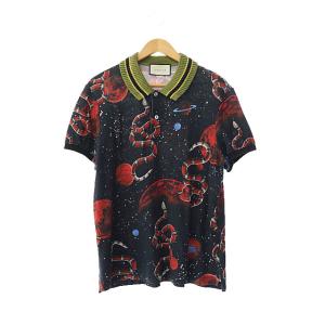 グッチ GUCCI 17SS Snake Print Short Sleeve Polo Shirt...