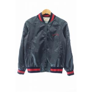 メゾンキツネ MAISON KITSUNE ロゴ 刺繍 サテン スカジャン ジャケット KWL-07...