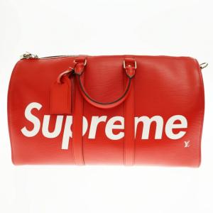 ルイヴィトン LOUIS VUITTON ×SUPREME シュプリーム エピ キーポル バンドリエール45 ボストンバッグ M53419 赤 レッド ☆AA★▲■ 250718