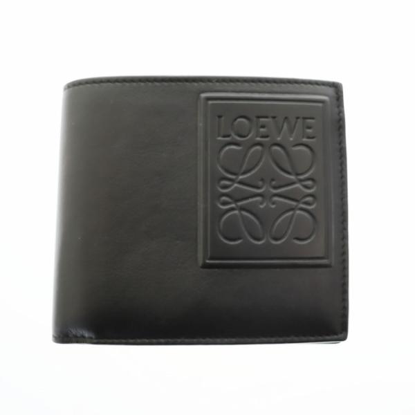 ロエベ LOEWE BIFOLD COIN WALLET BLACK カーフレザー アナグラム バイ...