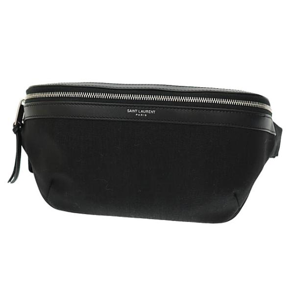 サンローラン パリ SAINT LAURENT PARIS ロゴ キャンバス レザー ボディ ウエス...