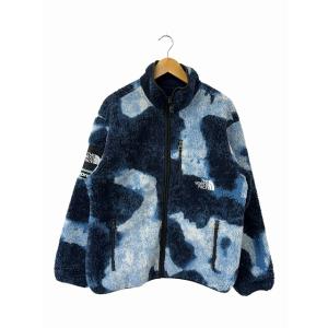 シュプリーム SUPREME × The North Face ザ ノース フェイス 21AW ブリーチド デニム プリント フリース ジャケット M ブルー