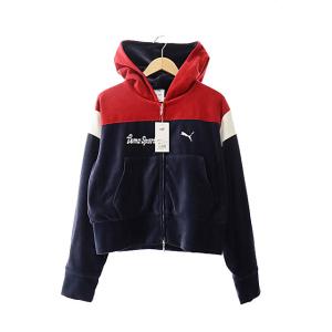 プーマ PUMA ×MASU エムエーエスユー 25AW T7 SHORT TRACK HOOD NEW NAVY ベロア ショート トラック フード ジャケット パーカー 636086 M
