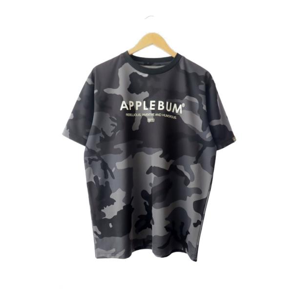 アップルバム APPLEBUM カモフラ メッシュ ロゴ 半袖 Tシャツ XL 黒 ブラック ブラン...