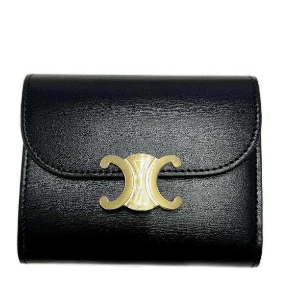 セリーヌ CELINE Small Flap Wallet トリオンフ シャイニー カーフスキン ス...