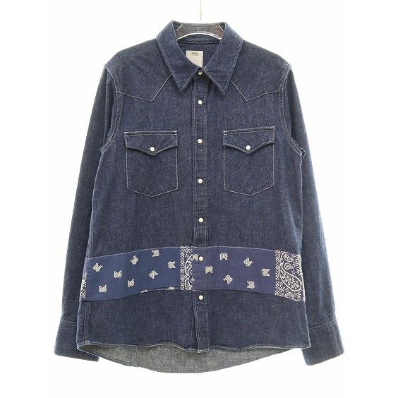 ビズビム VISVIM 17AW BANDANA BORDER SHIRT ONE WASH BLU...