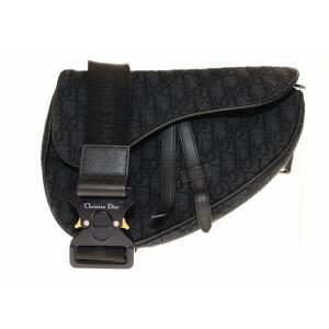 ディオール Dior オブリーク ジャカード サドルバッグ ショルダー ロゴ ボディバッグ ブラック...