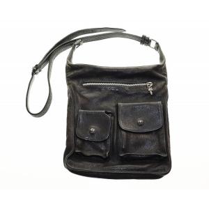 クロムハーツ CHROME HEARTS F-SLINGER Fスリンガー レザー ショルダー バッグ ブラック フラップボタン 【ブランド古着ベクトル】☆AA★