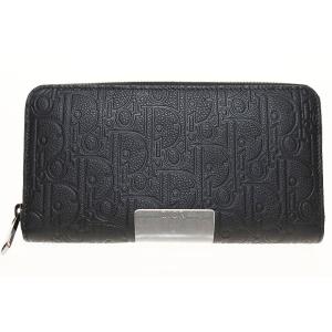 ディオール Dior ロングジップウォレット ディオールオブリーク グラビティ レザー 財布 長財布...