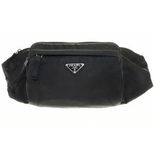 プラダ PRADA ボディバッグ ブラック 2VL005 ウエストバッグ ナイロン 三角プレート 【...