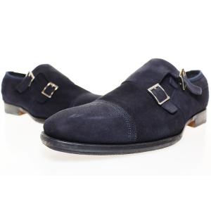 サントーニ SANTONI ダブルモンク ドレスシューズ サイズ9 17168 イタリア製 スエード...
