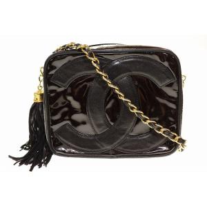 シャネル CHANEL 80s ポシェット タッセル チェーンショルダー CC ココマーク エナメル...