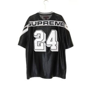 シュプリーム SUPREME 24AW JACQUARD RIB FOOTBALL JERSEY BLACK Sサイズ ジャガード フットボール ジャージ メッシュ Tシャツ 【ブランド