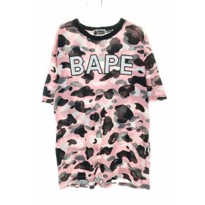 アベイシングエイプ A BATHING APE BAPE LOGO PINK CAMO S/S TE...