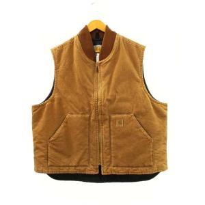 カーハート carhartt ダックベスト 裏地キルティング メキシコ製 V02BRN ブラウン 2...