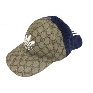 グッチ GUCCI ×adidas アディダス コラボ ダブルバイザー キャップ 719406 帽子...
