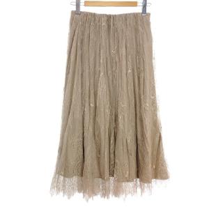 インゲボルグ INGEBORG スカラップヘム 総レース スカート 9号 モカベージュ ボトムス 2...