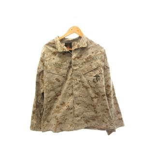 米軍 USMC コンバット ジャケット S-XS カーキ系 迷彩 カモフラ ワッペン ミリタリー メ...
