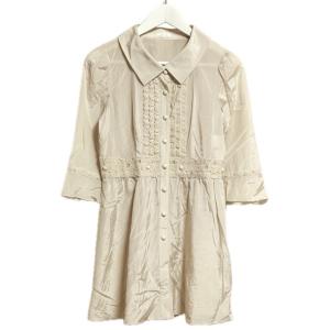 トゥービーシック TO BE CHIC ブラウス チュニック 40 レース ビーズ ベージュ トップ...