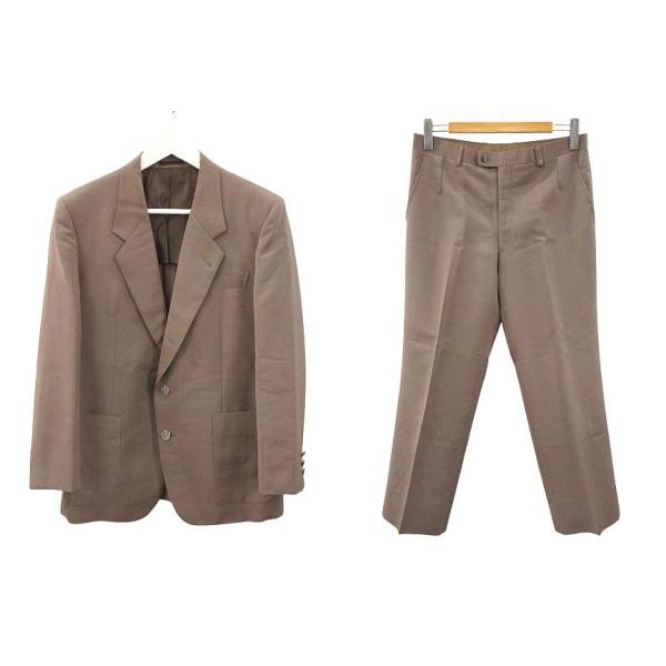 ランバン LANVIN セットアップ 2B シングル スーツ R48-45 ブラウン系 テーラードジ...