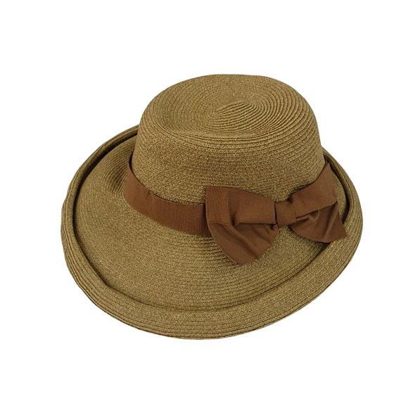 MAXIM マキシン ペーパーハット 帽子 M ベージュ系 リボン 麦わら帽子 ヘッドウェア レディ...