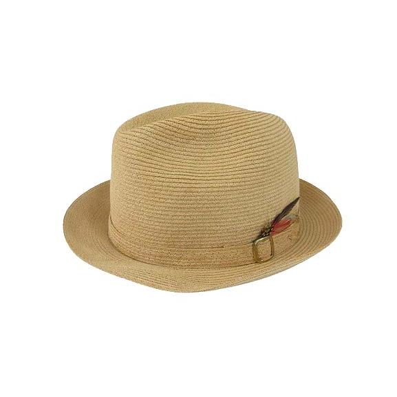 ヴィンテージ VINTAGE LEONE CAPPELLI 中折れ ストローハット 帽子 ベージュ ...
