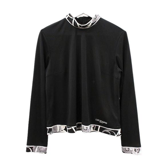 レオナールスポーツ LEONARD SPORT カットソー 七分袖 40 ブラック 黒 プリント ト...